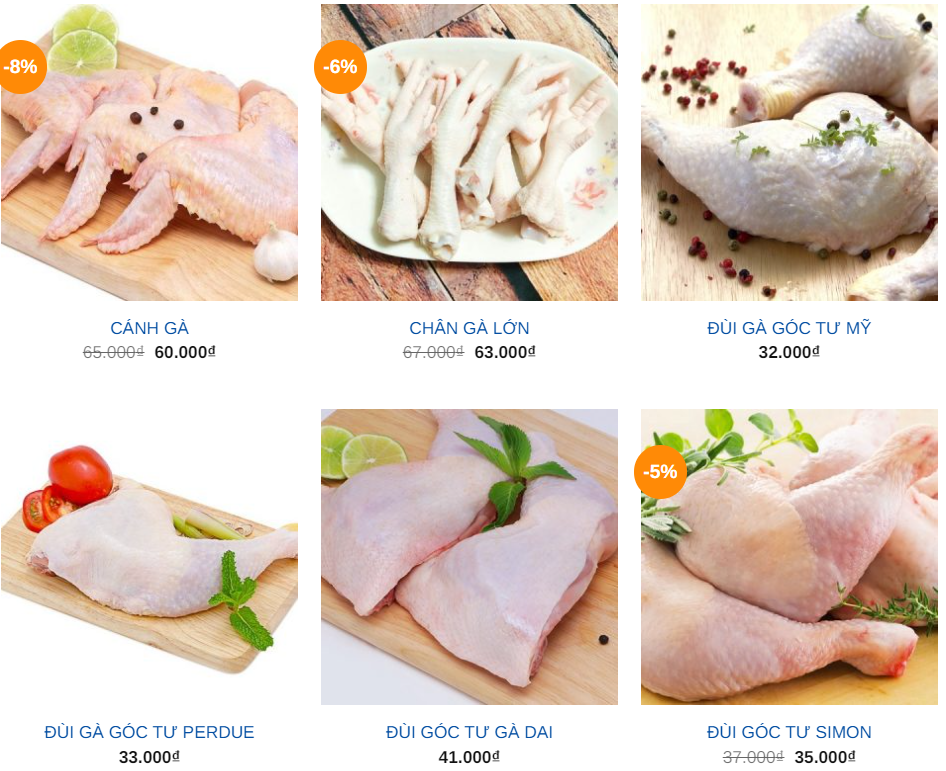 Thịt gà đông lạnh giá sỉ giá rẻ Quận 8