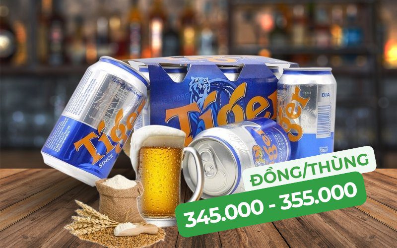 Bia Tiger có giá dao động từ 15.900 - 23.900 đồng/lon 330ml