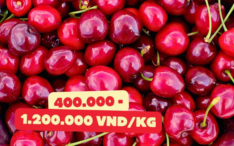 Cherry có giá từ 400.000 đến 1.200.000 VND một ký