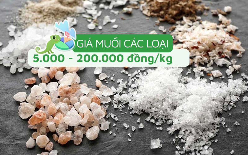 Giá muối mới nhất dao động từ 5.000 đến 200.000 đồng/kg