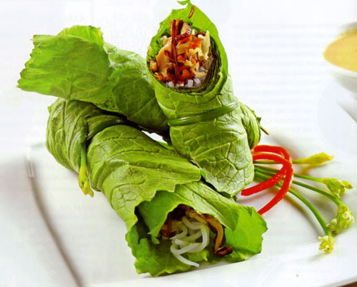 Giản tiện với rau diếp cuốn, bánh mì hấp