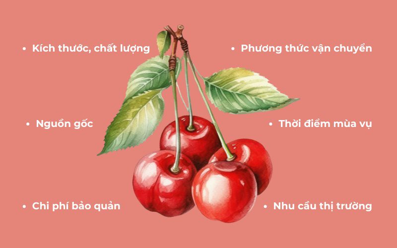 Có nhiều yếu tố ảnh hưởng đến giá bán Cherry