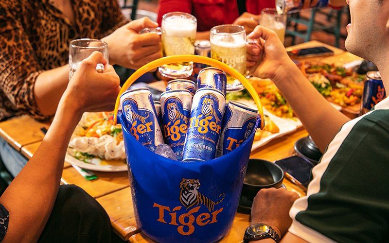 Với hương vị thơm ngon đặc trưng, bia Tiger được hàng triệu người tiêu dùng yêu thích 