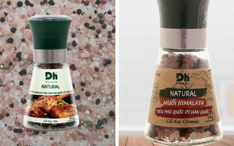 Muối hồng Dh là sự kết hợp đặc biệt giữa muối hồng và tiêu Phú Quốc